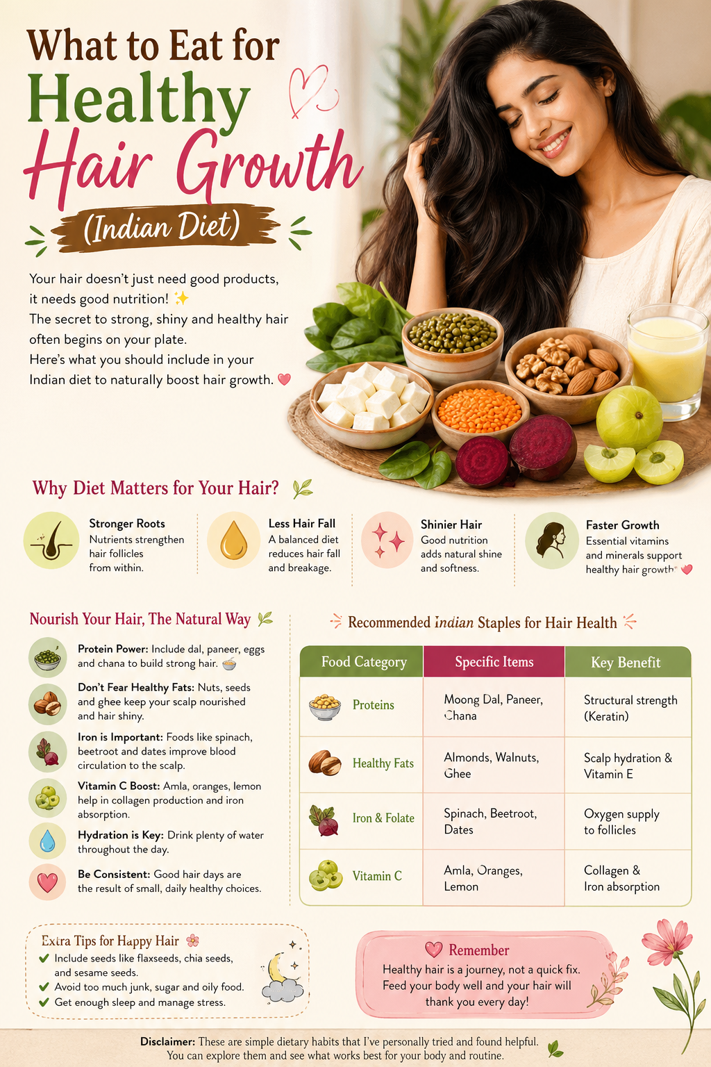 What to Eat for Healthy Hair Growth (Indian Diet) 🌿✨
