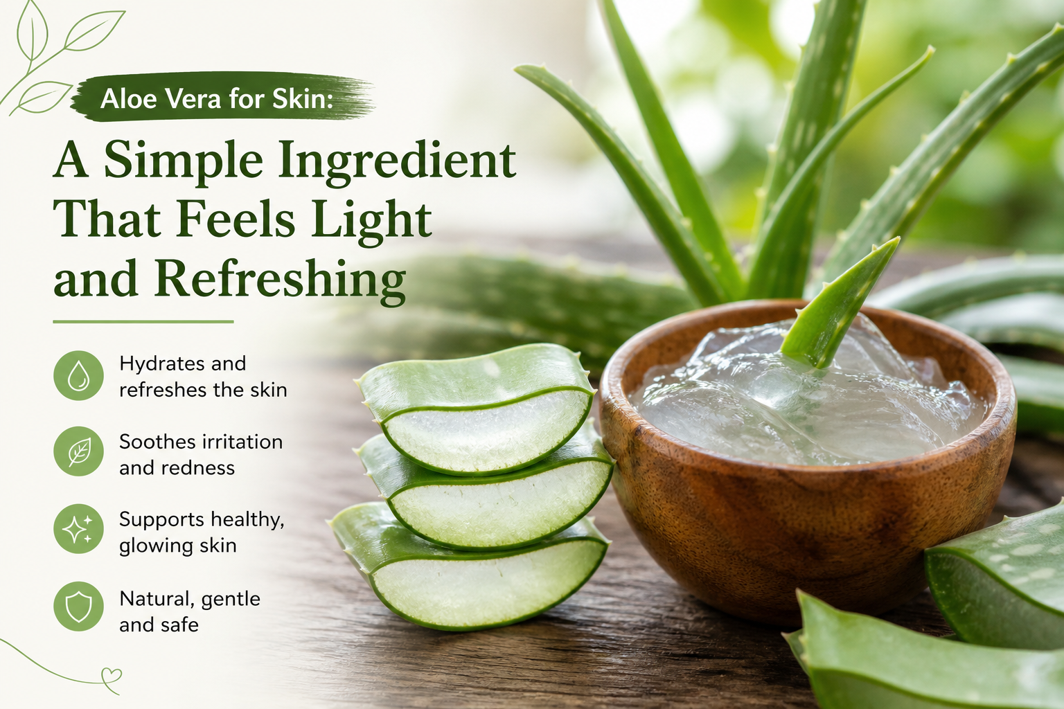 🌿 Aloe Vera for Skin: A Simple Ingredient That Feels Light and Refreshing