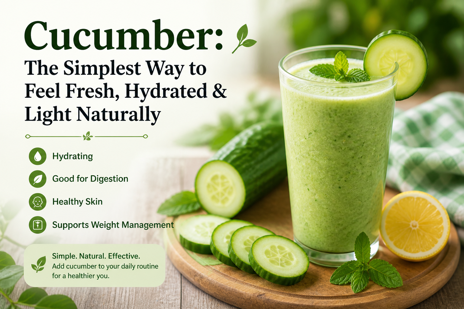 Cucumber: The Simplest Way to Feel Fresh, Hydrated & Light Naturally