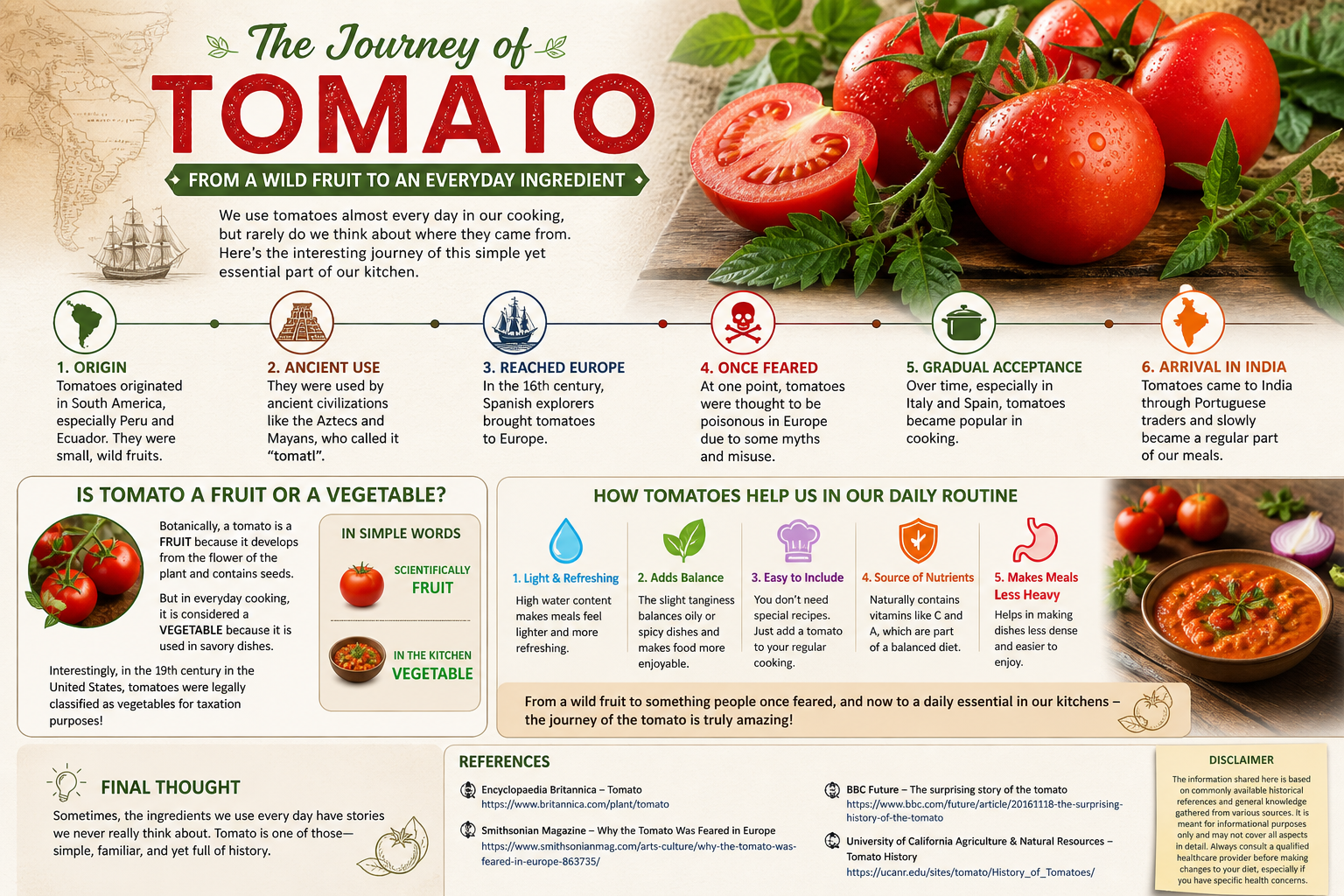 The Journey of Tomato: From a Wild Fruit to an Everyday Ingredient